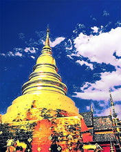 Afbeelding in Gallery-weergave laden, Diamond Painting - Tempel van Chiangmai 40x50cm reeds ingelijst
