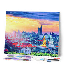 Afbeelding in Gallery-weergave laden, Diamond Painting - Boeddha Bangkok 40x50cm reeds ingelijst