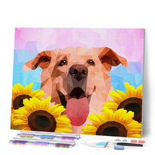 Afbeelding in Gallery-weergave laden, Diamond Painting - Polygon Art Hond 40x50cm reeds ingelijst