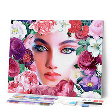 Afbeelding in Gallery-weergave laden, Diamond Painting - Gezicht en Bloemen