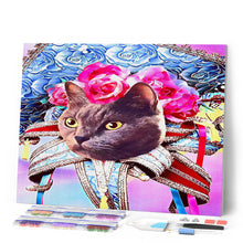 Afbeelding in Gallery-weergave laden, Diamond Painting - Kat Mardigras 40x50cm reeds ingelijst