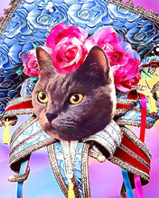 Afbeelding in Gallery-weergave laden, Diamond Painting - Kat Mardigras 40x50cm reeds ingelijst