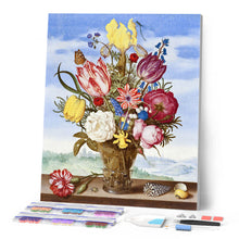 Afbeelding in Gallery-weergave laden, Diamond Painting - Boeket Bloemen op een Richel - Ambrosius Bossschaert
