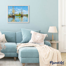 Afbeelding in Gallery-weergave laden, Diamond Painting - Bootjes varen op de Seine in Rouen - Monet