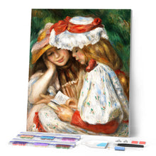 Afbeelding in Gallery-weergave laden, Diamond Painting - Jonge meisjes lezen - Renoir 40x50cm reeds ingelijst