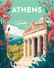 Afbeelding in Gallery-weergave laden, Diamond Painting - Reisposter Athene reeds ingelijst