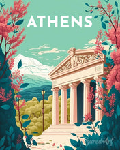 Afbeelding in Gallery-weergave laden, Diamond Painting - Reisposter Athene reeds ingelijst