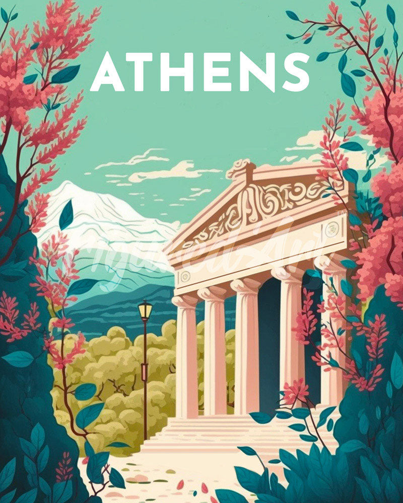 Diamond Painting - Reisposter Athene reeds ingelijst