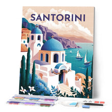 Afbeelding in Gallery-weergave laden, Diamond Painting - Reisposter Santorini