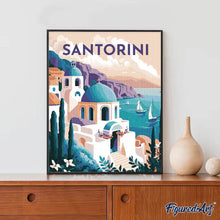 Afbeelding in Gallery-weergave laden, Diamond Painting - Reisposter Santorini