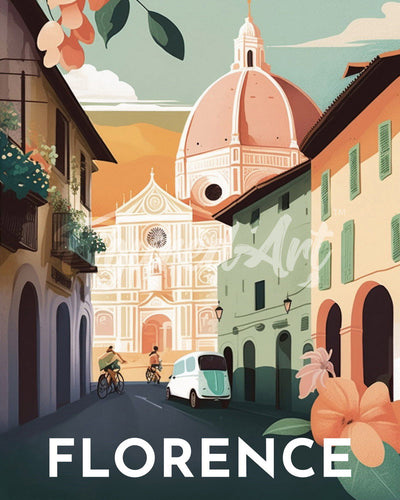 Diamond Painting - Reisposter Florence reeds ingelijst