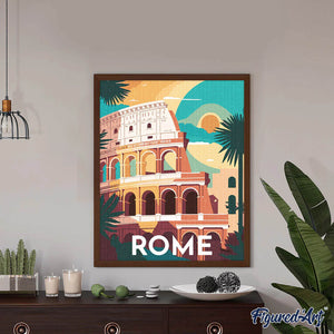 Diamond Painting - Reisposter Rome reeds ingelijst