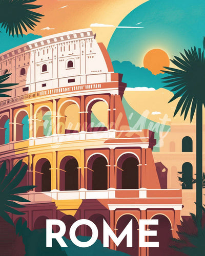 Diamond Painting - Reisposter Rome reeds ingelijst