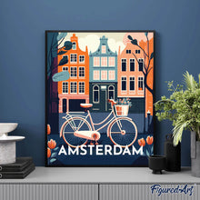 Afbeelding in Gallery-weergave laden, Diamond Painting - Reisposter Amsterdam reeds ingelijst