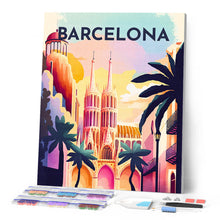Afbeelding in Gallery-weergave laden, Diamond Painting - Reisposter Barcelona