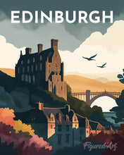 Afbeelding in Gallery-weergave laden, Diamond Painting - Reisposter Edinburgh reeds ingelijst