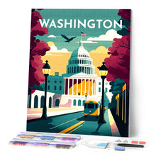 Afbeelding in Gallery-weergave laden, Diamond Painting - Reisposter Washington