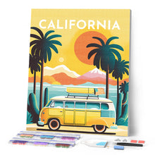 Afbeelding in Gallery-weergave laden, Diamond Painting - Reisposter Californië