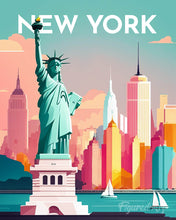 Afbeelding in Gallery-weergave laden, Diamond Painting - Reisposter New York