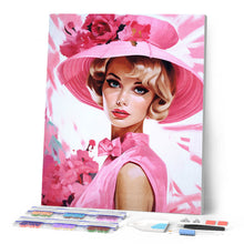 Afbeelding in Gallery-weergave laden, Diamond Painting - Diva in een Roze Hoed