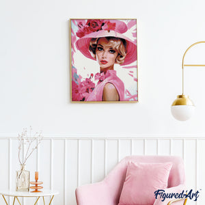 Diamond Painting - Diva in een Roze Hoed