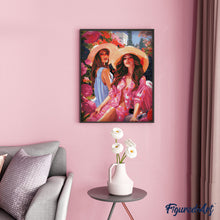 Afbeelding in Gallery-weergave laden, Diamond Painting - Zussen in een Roze Tuin