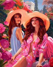Afbeelding in Gallery-weergave laden, Diamond Painting - Zussen in een Roze Tuin