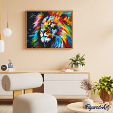 Afbeelding in Gallery-weergave laden, Diamond Painting - Kleurrijke Abstracte Leeuw