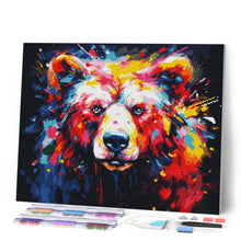 Afbeelding in Gallery-weergave laden, Diamond Painting - Kleurrijke Abstracte Beer
