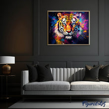 Afbeelding in Gallery-weergave laden, Diamond Painting - Kleurrijke Abstracte Tijger 40x50cm reeds ingelijst