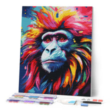 Afbeelding in Gallery-weergave laden, Diamond Painting - Kleurrijke Abstracte Baviaan 40x50cm reeds ingelijst