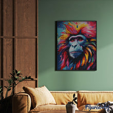 Afbeelding in Gallery-weergave laden, Diamond Painting - Kleurrijke Abstracte Baviaan 40x50cm reeds ingelijst