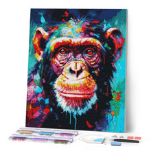 Afbeelding in Gallery-weergave laden, Diamond Painting - Kleurrijke Abstracte Chimpansee