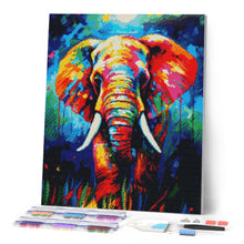 Afbeelding in Gallery-weergave laden, Diamond Painting - Kleurrijke Abstracte Olifant