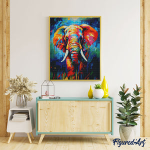 Diamond Painting - Kleurrijke Abstracte Olifant