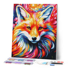 Afbeelding in Gallery-weergave laden, Diamond Painting - Kleurrijke Abstracte Vos 40x50cm reeds ingelijst