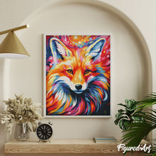 Afbeelding in Gallery-weergave laden, Diamond Painting - Kleurrijke Abstracte Vos 40x50cm reeds ingelijst