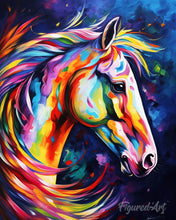Afbeelding in Gallery-weergave laden, Diamond Painting - Kleurrijke Abstracte Paard 40x50cm reeds ingelijst