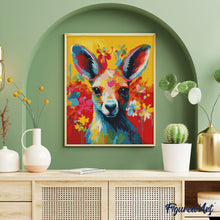 Afbeelding in Gallery-weergave laden, Diamond Painting - Kleurrijke Abstracte Kangoeroe 40x50cm reeds ingelijst