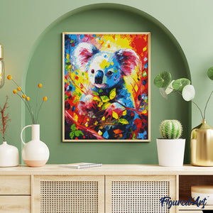 Diamond Painting - Kleurrijke Abstracte Koala