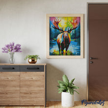 Afbeelding in Gallery-weergave laden, Diamond Painting - Kleurrijke Abstracte Eland 40x50cm reeds ingelijst