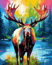 Afbeelding in Gallery-weergave laden, Diamond Painting - Kleurrijke Abstracte Eland