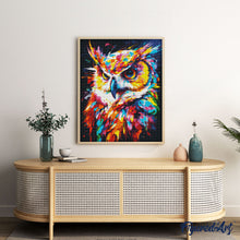 Afbeelding in Gallery-weergave laden, Diamond Painting - Kleurrijke Abstracte Uil 40x50cm reeds ingelijst