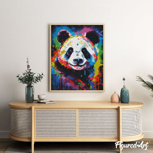 Diamond Painting - Kleurrijke Abstracte Panda