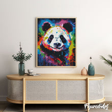 Afbeelding in Gallery-weergave laden, Diamond Painting - Kleurrijke Abstracte Panda 40x50cm reeds ingelijst
