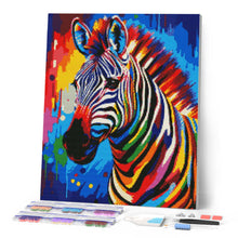 Afbeelding in Gallery-weergave laden, Diamond Painting - Kleurrijke Abstracte Zebra