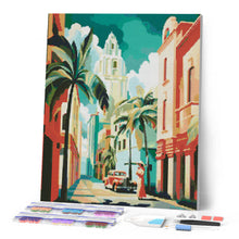 Afbeelding in Gallery-weergave laden, Diamond Painting - Cuba Art Deco reeds ingelijst