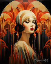 Afbeelding in Gallery-weergave laden, Diamond Painting - Art Deco Vrouw reeds ingelijst