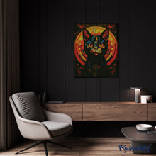 Afbeelding in Gallery-weergave laden, Diamond Painting - Art Deco Zwarte Kat reeds ingelijst