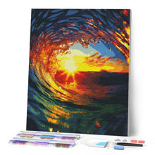 Afbeelding in Gallery-weergave laden, Diamond Painting - De Golf en Zonsondergang reeds ingelijst